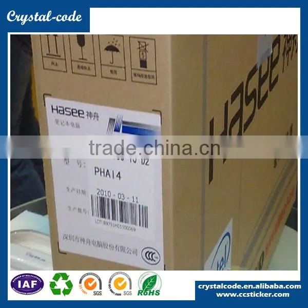 Pre-die cut OEM printed gloss white carton label for Godex barcode printers