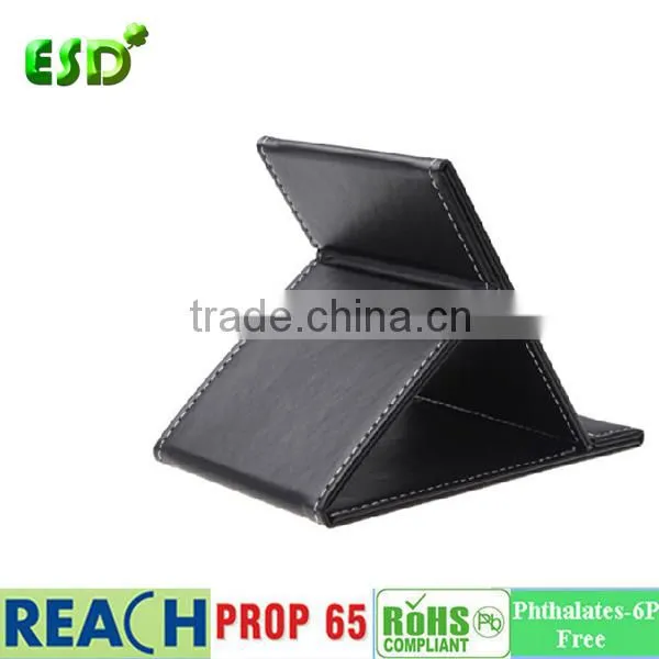 ESD PU Leather folding travel mirror