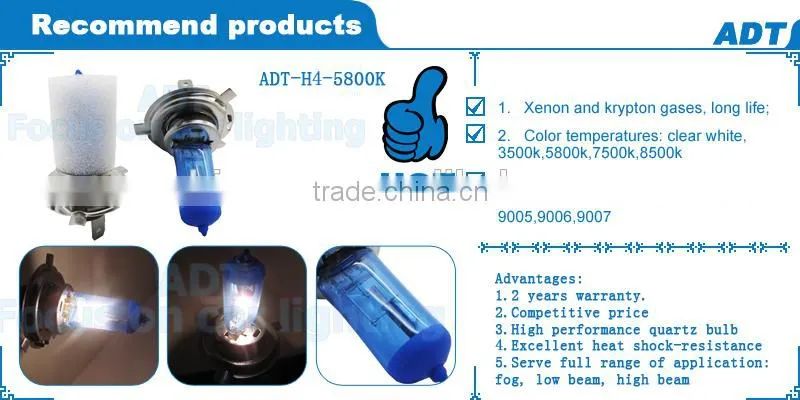 2016 Hot sale H4 5800K Plasma halogen lamps for fog light