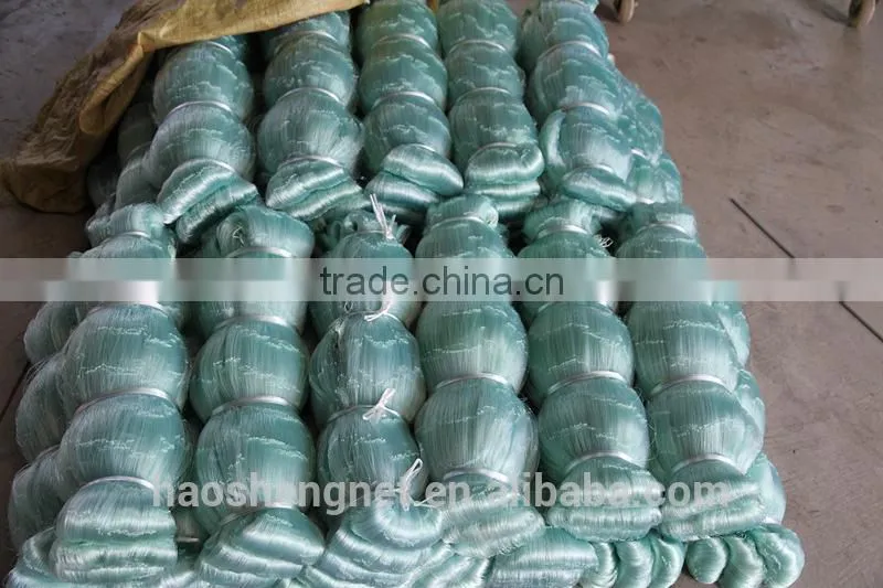 Used nylon green mono fishing nets