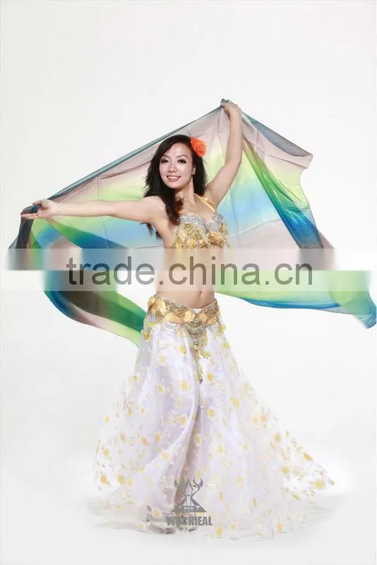 Wholesale Qiancai Wuchieal cheap colorful Belly Dance Veil,professional Indian bellydance veil SJ001