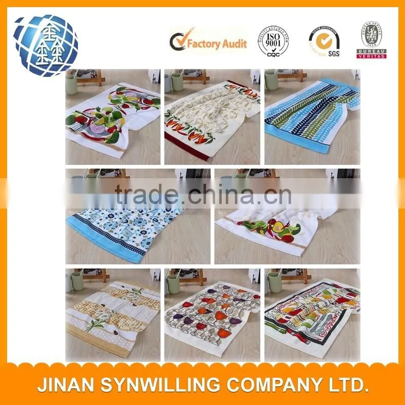 100% Cotton Material soft textile/ tea towel printing towlels for cooking