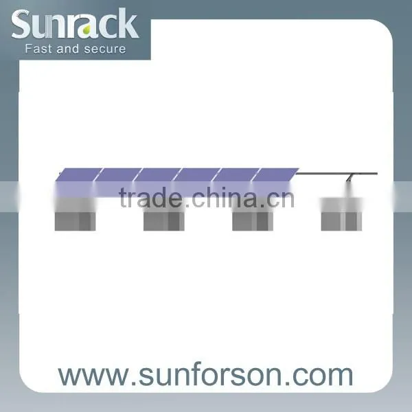 Galvanized steel concrete foundation solar panel mounting system