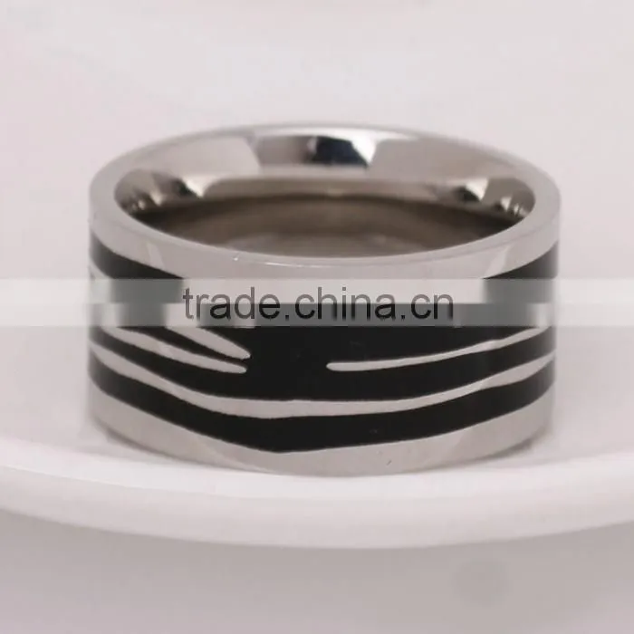 Wholesale 316L Fashion Jewelry Ripple Pattern Simple Finger Ring