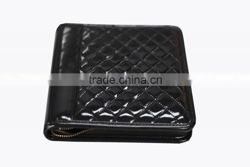 custom smooth pu leather portfolio with smooth coat of paint