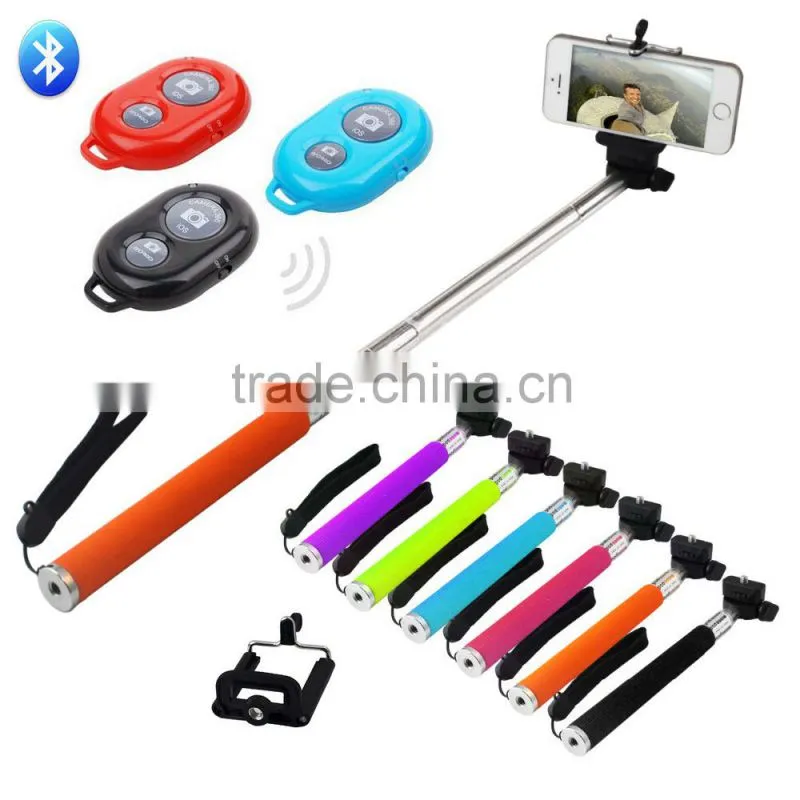 Extendable Selfie Stick Monopod With Bluetooth Remote Shutter For iPhone Samsung