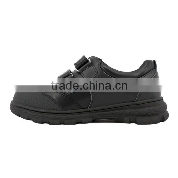 New Arrival TPR Outsole PU Lining Durable Boys Gender Black School Shoes