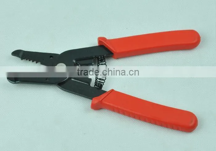 Red Plastic Handle Locking 10-18 AWG Cable Wire Stripper Cutter Pliers Black
