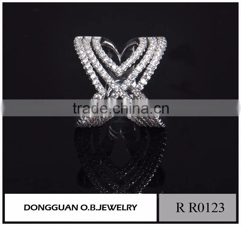 Jewelry White Rhodium ring, Ladies new design white gold finger ring