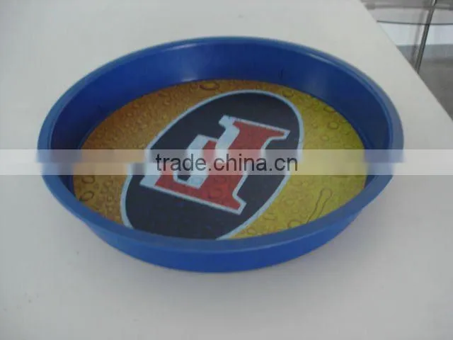 pastic non-slip custom black plastic plate for food serving