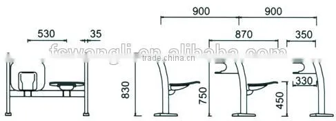 Tianzuo Steel Frame school furniture classroom chairs institutional furniture