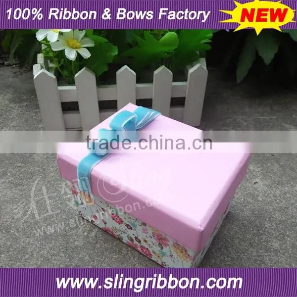 2016 High Quality Blue Velvet Ribbon Bow For Wrapping Gift Box