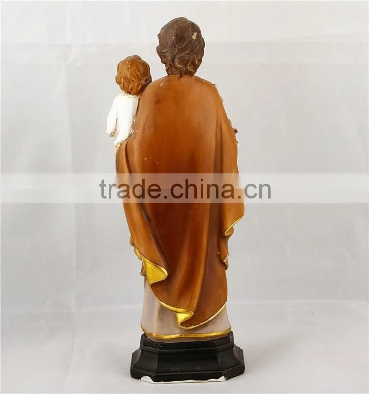 resin Saint Joseph with baby Jesus figurine