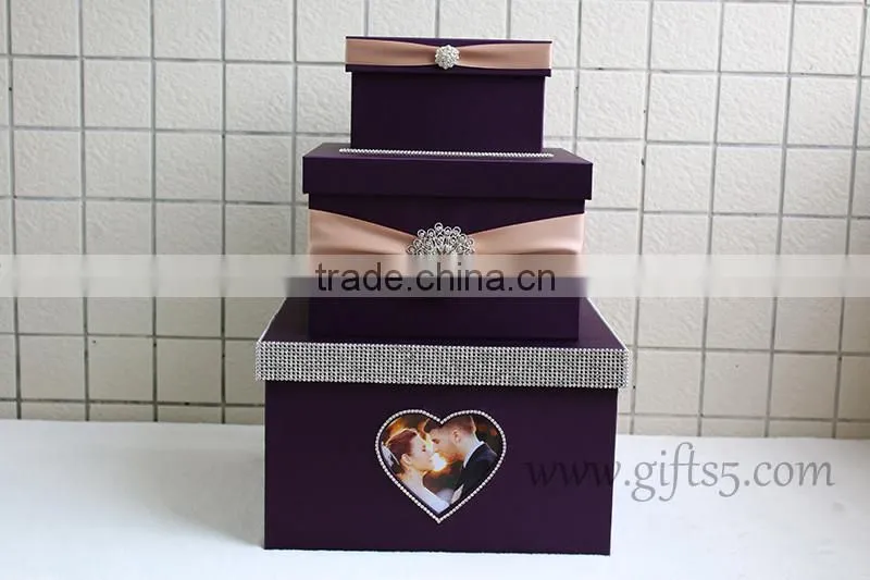 Elegant wedding card box holder with photo frame