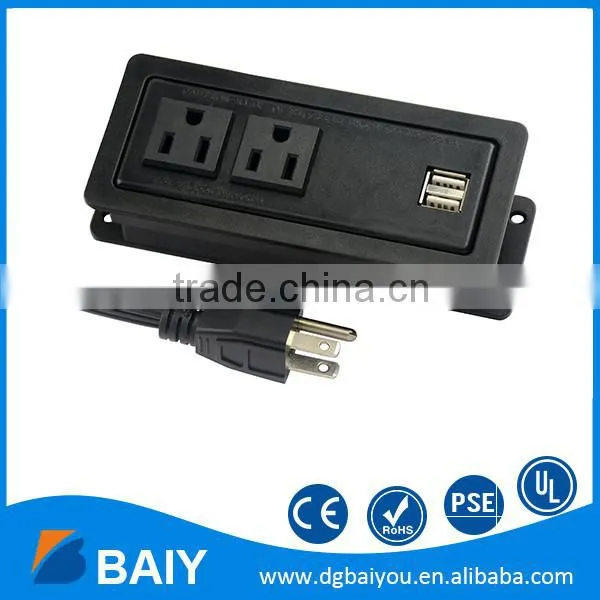 Made in China competitive price 3 American plug wall socket outlet