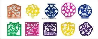 Kids plastic template drawing rulers, stencil rulers, plastic rulers set