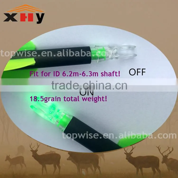 Archery- LED Lighted Arrow Nock 6.2-6.3mm Bowstring Activated on-off switch