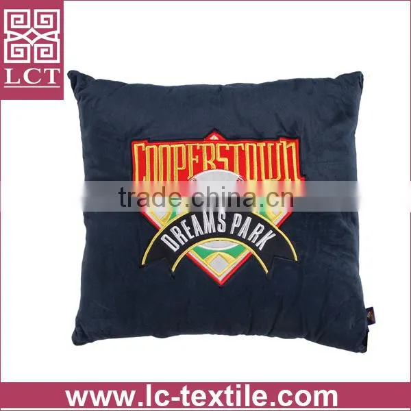 supply low cadmium suede fabric embroidery cushion with top quality sewing(LCTP0026)