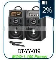15 inch professional wireless microphone active portable trolley speaker