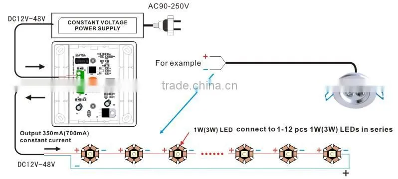 Bincolor dc 12c-24v IR remote control light 350ma dimmer switch