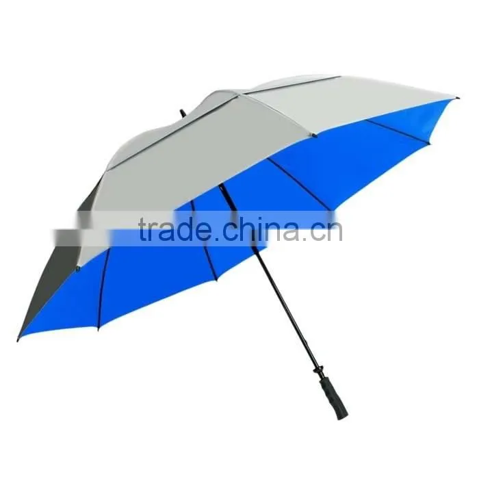 Silver Coated Fiberglass Double Layer Golf Umbrella