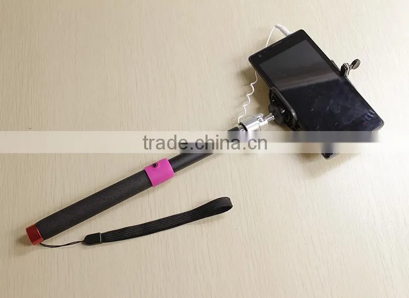 2015 New Monopod Selfie Stick Camera Smartphone Cable Selfie Stick Monopod for Smartphone