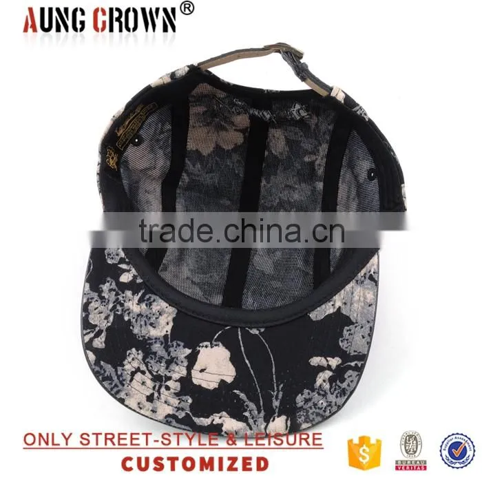 custom floral fashion 5 panel caps