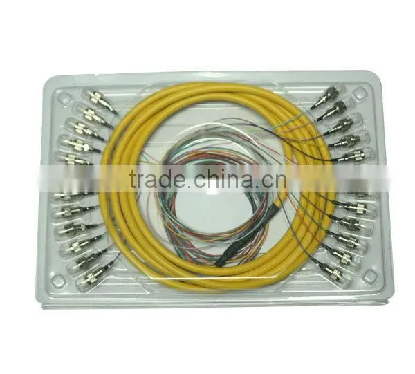 High Quality doublex 12 core optical fiber pigtail,12 color pigtail for network solution