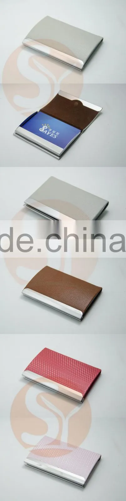 China supplier wholesale PU or genuine leather ID card holder with magnetic switch with low price