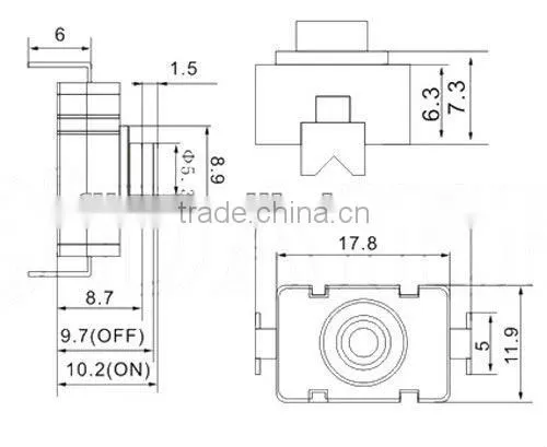 YL6-85 2 pin 8mm push button mini switch on off