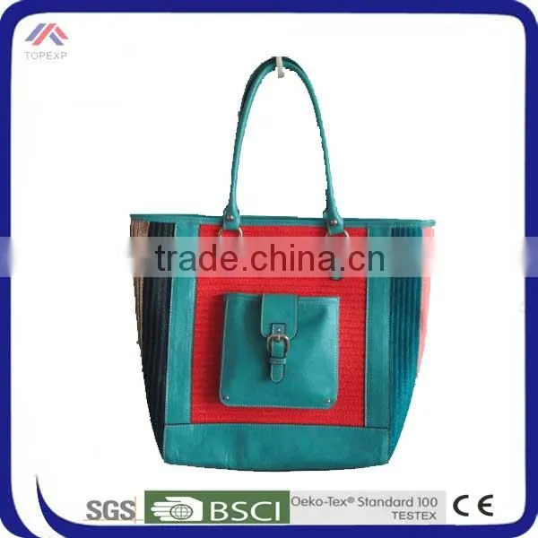 Durable Denim Tote Bag With Front Bag