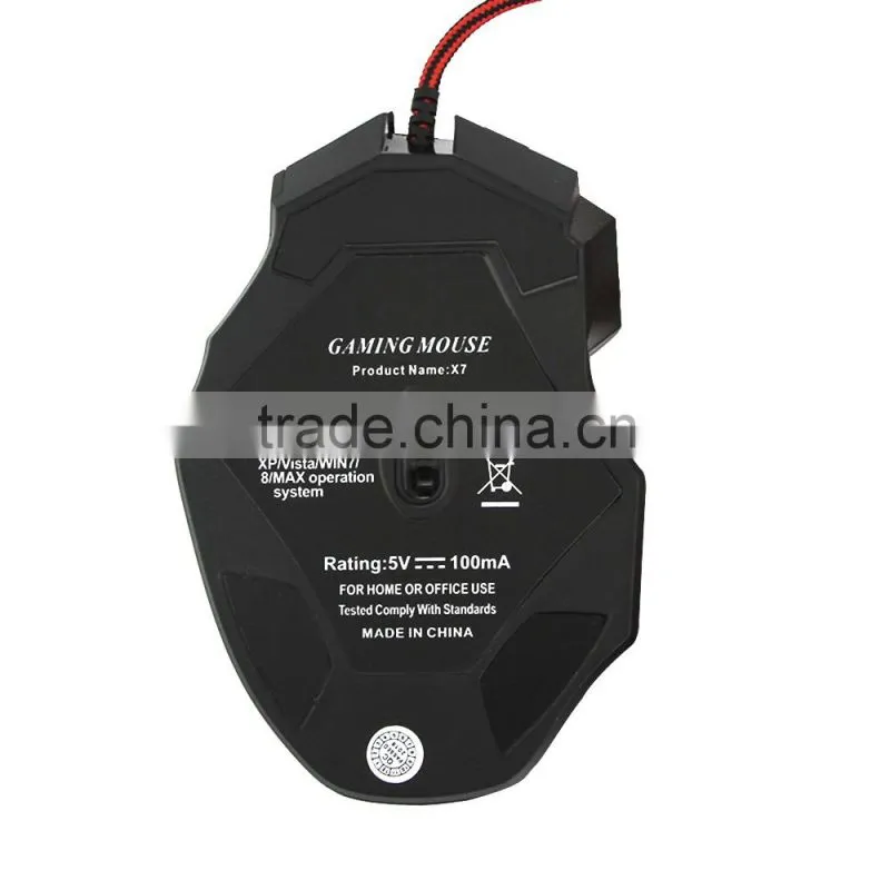 Hot sale 2400DPI Wired 7D Optical PRO Gaming Mouse Mice black