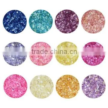 H1-021 12COLORS Crashed shell powder , nail art fine powder ,nail decoration ,Sea Jems