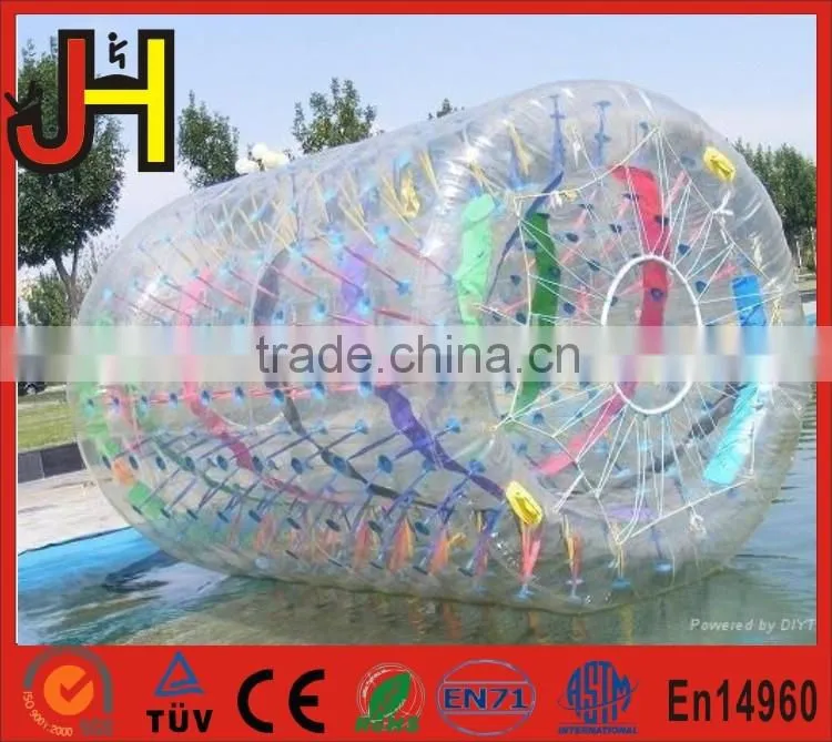 Outside 2.4m Transparent Inflatable Water Roller For Sale
