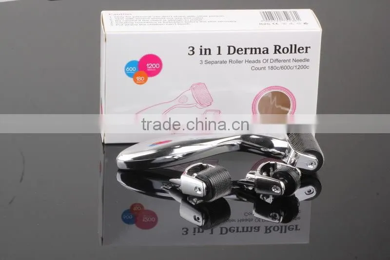 NL-DRS301S 3 in 1 derma roller mesoroller with 3 replaceable roller heads (CE)