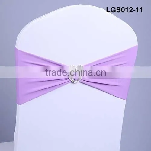 wholesale light purple spandex chair cover chair band with buckle