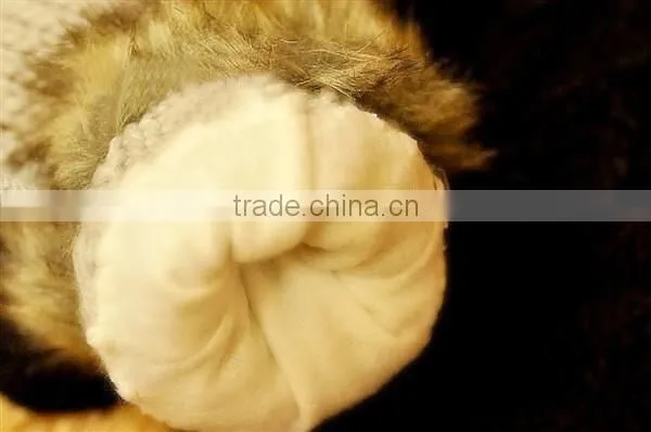 Lovely Women Double-Deck Wool Hang Neck Winter Mittens Knitted Warm Fur Gloves Cheap Wholesale
