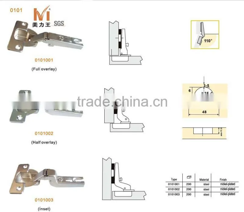furniture hinges with 35mm cup all steel cabinet door concealed hinges