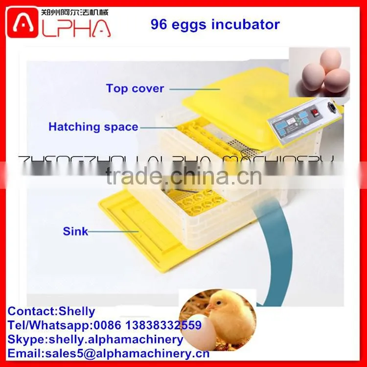 Wholesale fully automatic 96 eggs incubator hatching machine