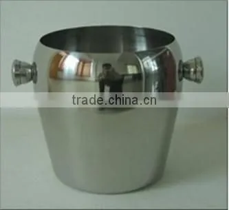 1.0L stainless steel ice bucket with handle