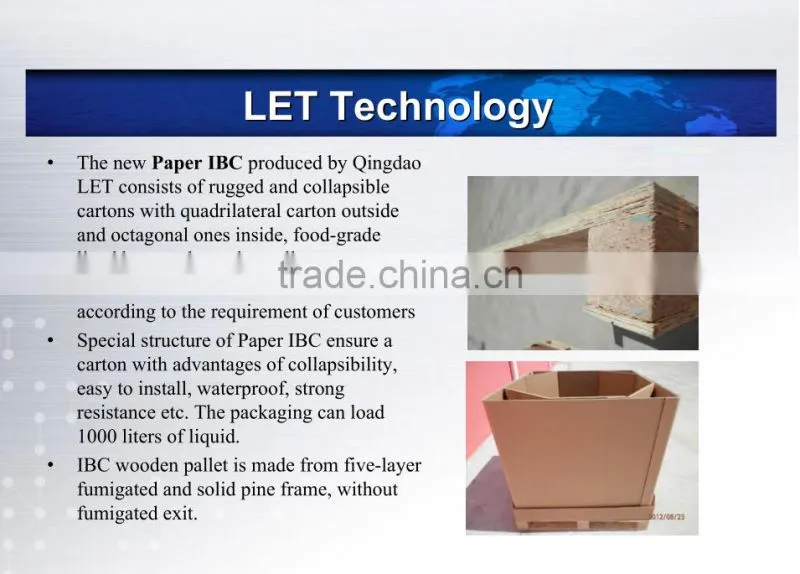 1000L heat resisting carton paper IBC container for bitumen