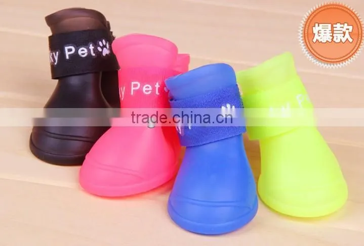 2015 New type jelly rain noble pet shoe socks for cats and dogs