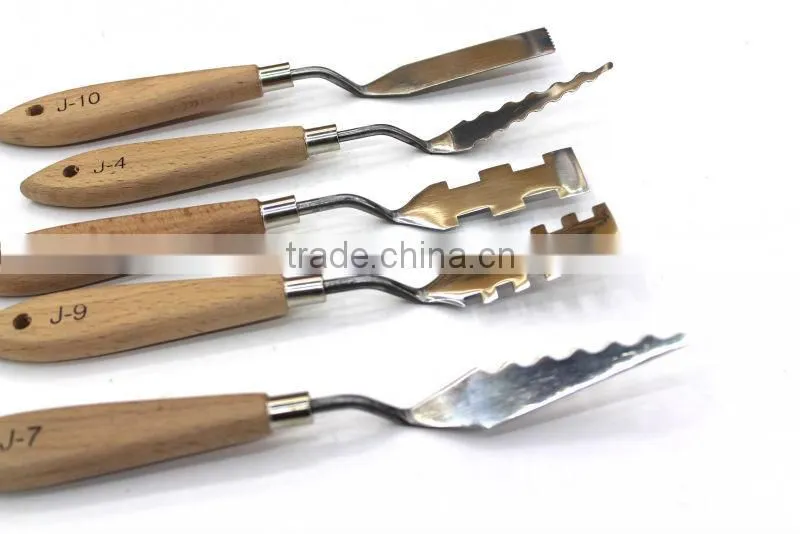 Newest hard stainless steel palette knife with wood handle