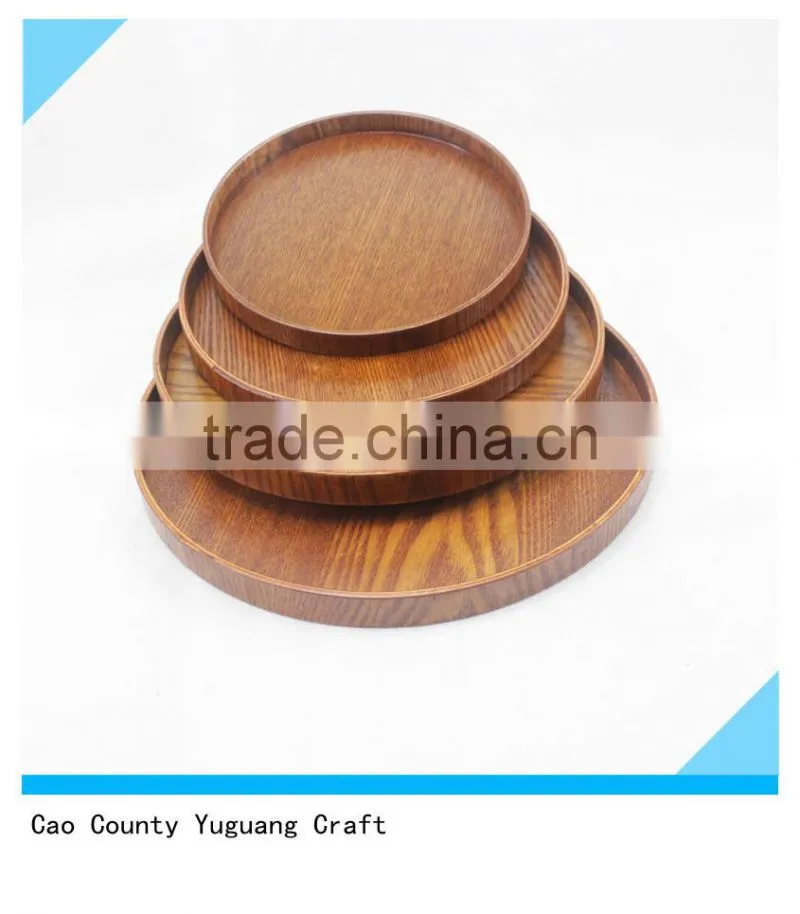 Durable Tradition Round Brown Wood Dinner Plate for Dinner and Restaurant