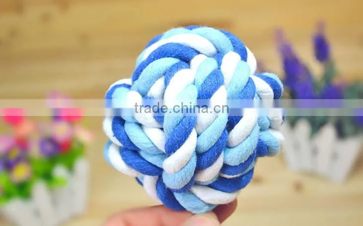 wholesales colorful 8cm cotton rope pet ball,pet toys