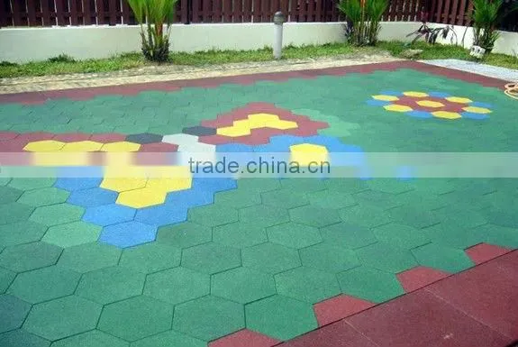 hexagon shaped rubber paver