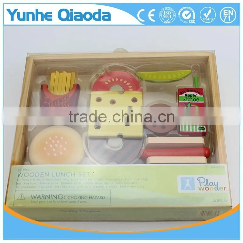 Fun durable wooden food set for years of play wooden lunch set Solid Wood Version