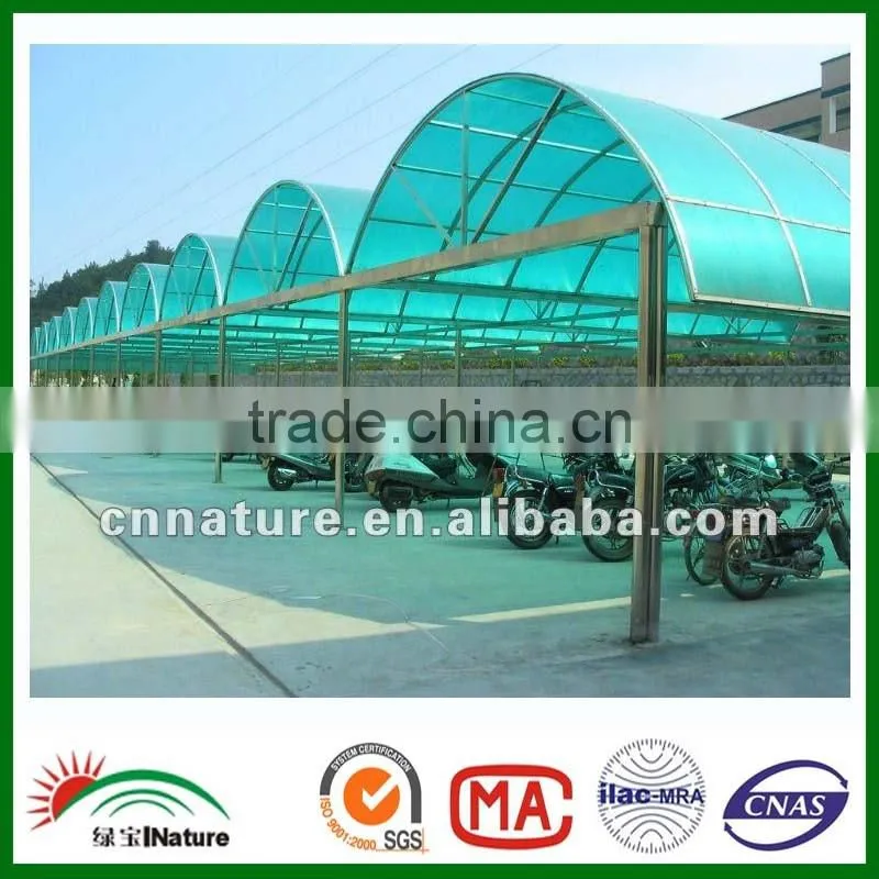 100% bayer virgin materials,with UV coating Polycarbonate triple wall sheet