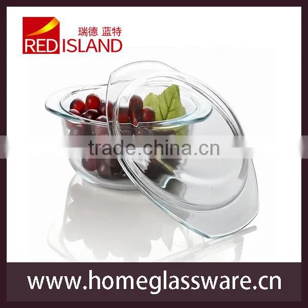 3.5L transparent tempered glass bowl set ,glass crystal pot