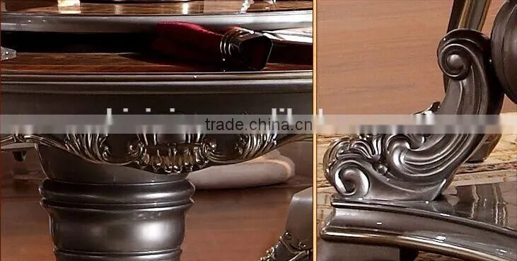 BISINI European Classic Dining Room Sets, Exquisite Carved Dining Table & Chairs Set, Round Dining Table and Chairs (BF01-ML017)